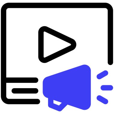 Video oynatıcı ikon vektör illüstrasyonu