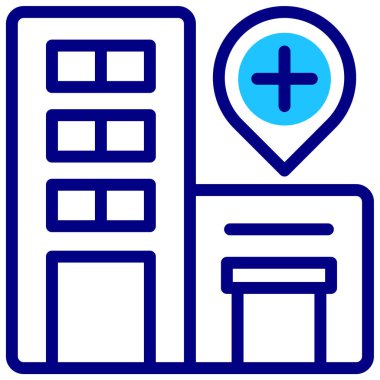 Hastane binası simgesi, vektör illüstrasyonu basit tasarım