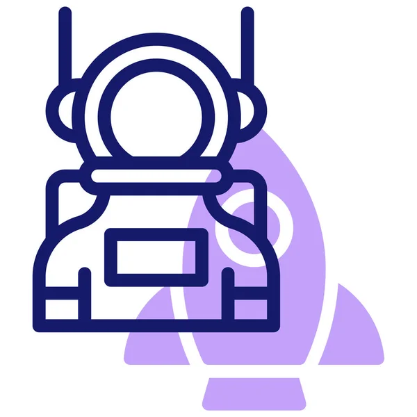 Astronaut Ilustrace Vektoru Webové Ikony — Stockový vektor