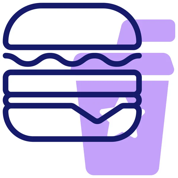 Hambúrguer Ícone Web Ilustração Simples — Vetor de Stock