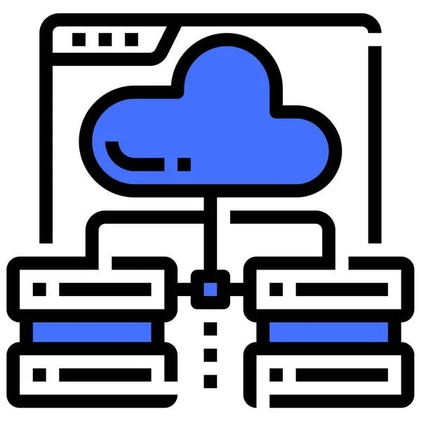 Ícone Computação Nuvem Ilustração Vetorial Design Simples — Vetor de Stock