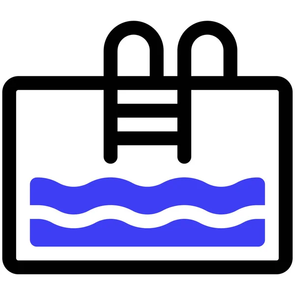 Swimming Pool Web Icon Simple Design — Stock Vector