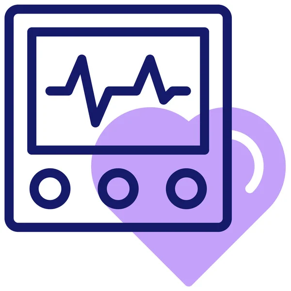 Cardiograma Ícone Web Ilustração Simples — Vetor de Stock