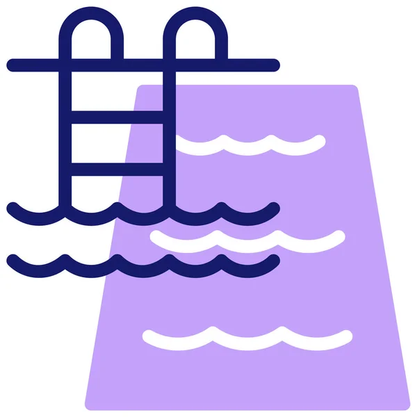Schwimmbad Web Ikone Einfaches Design — Stockvektor