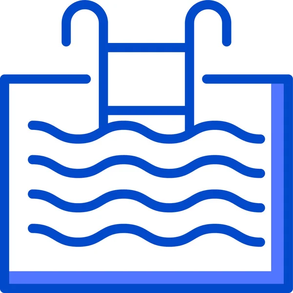 Schwimmbad Web Ikone Einfaches Design — Stockvektor