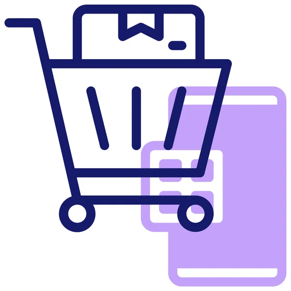 Compras Ícone Web Ilustração Simples —  Vetores de Stock
