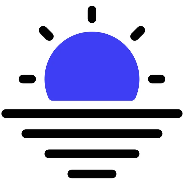 Sonnenuntergang Web Symbol Einfaches Design — Stockvektor