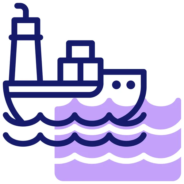 Иконка Грузового Корабля Векторная Иллюстрация Простая Конструкция — стоковый вектор