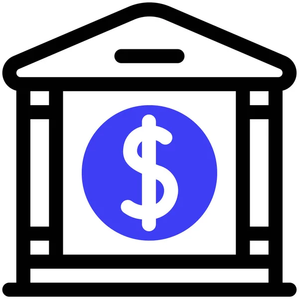 Bank Symbol Vektor Abbildung Einfaches Design — Stockvektor