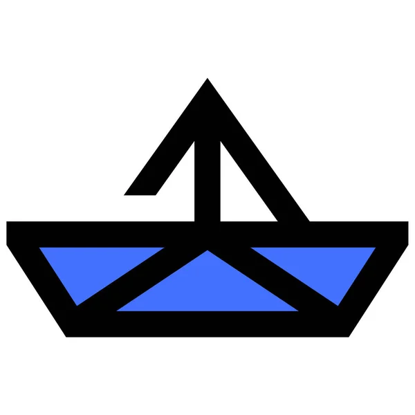 Paper Ship Web Icon Simple Illustration — Stock Vector