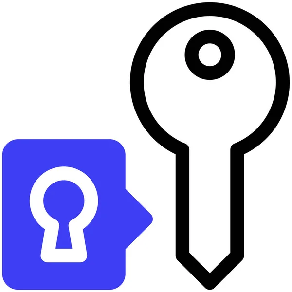 Schlüssel Web Symbol Einfache Illustration — Stockvektor