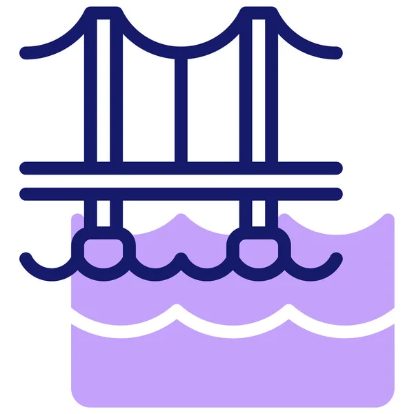 Brücke Architektur Web Symbol Einfache Illustration — Stockvektor