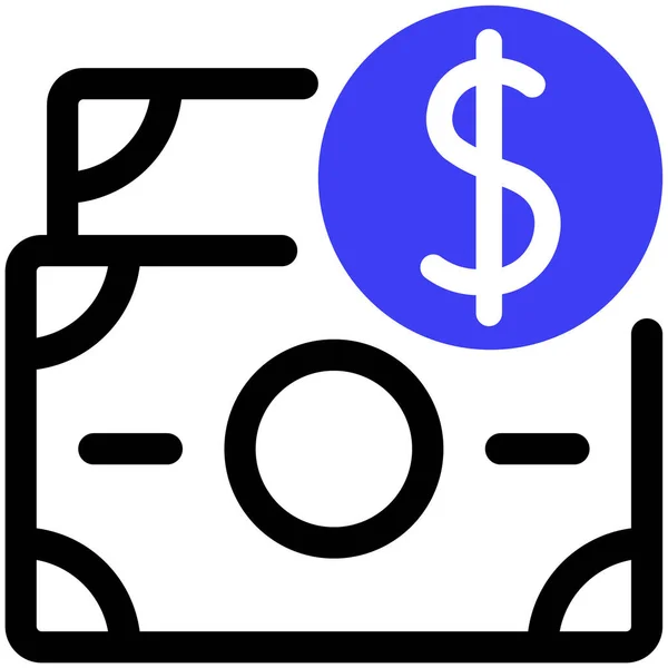 Λεφτά Web Εικονίδιο Απλή Απεικόνιση — Διανυσματικό Αρχείο