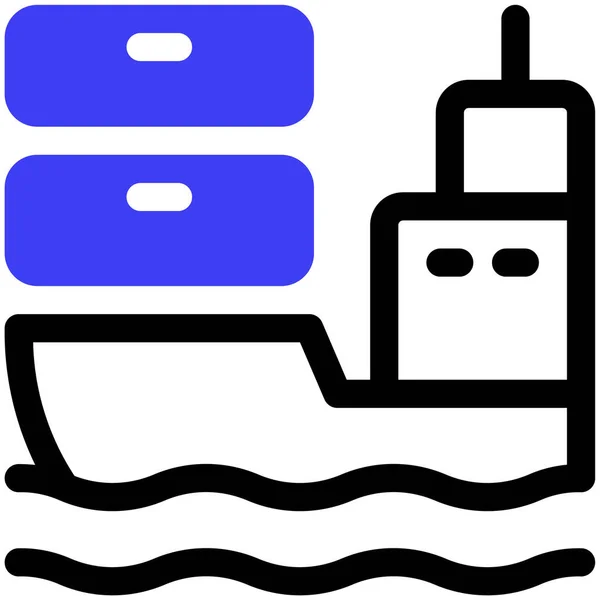 Иконка Грузового Корабля Векторная Иллюстрация Простая Конструкция — стоковый вектор