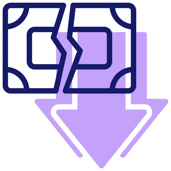 Illustration Vectorielle Une Flèche Violette Blanche — Image vectorielle