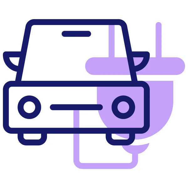 Electric Car Web Icon Simple Illustration — Stok Vektör