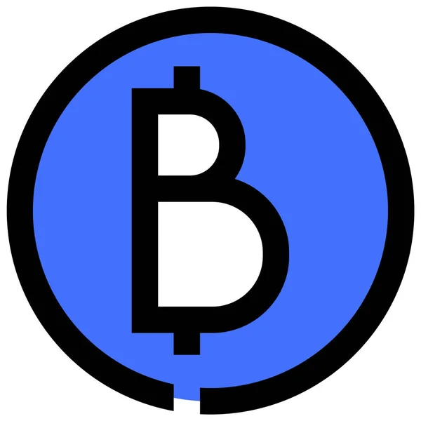 Bitcoin Aláírás Ikonra Vektoros Illusztráció — Stock Vector