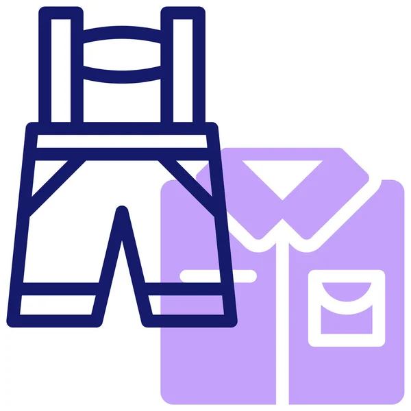 Lederhosen Icono Web Ilustración Simple — Vector de stock