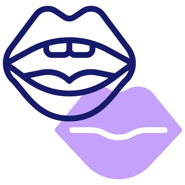 Lèvres Icône Web Illustration Simple — Image vectorielle