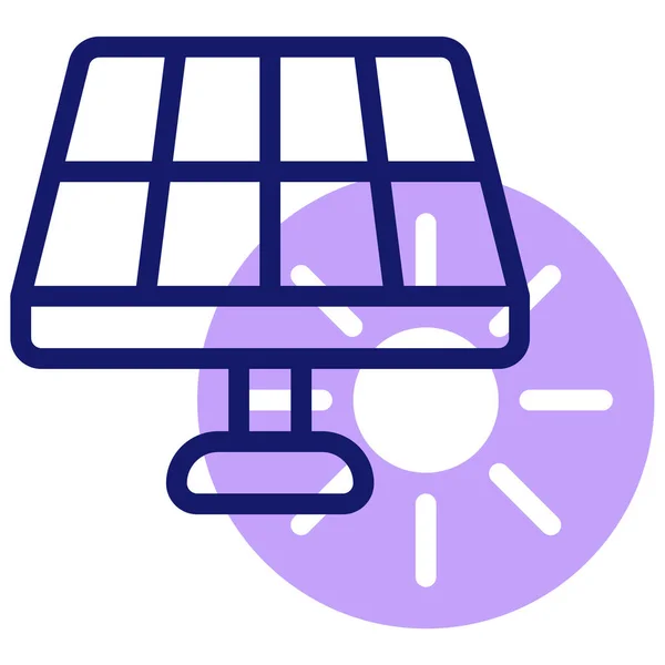 Panel Słoneczny Web Ikona Prosta Ilustracja — Wektor stockowy