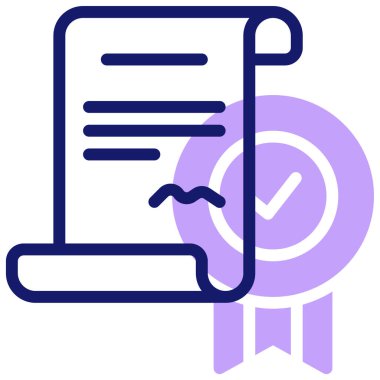 Sertifika simgesi, vektör illüstrasyonu basit tasarım