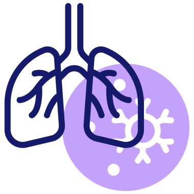 akciğer simgesi, vektör illüstrasyonu basit tasarım