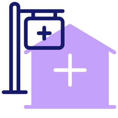 Hastane vektör simgesi modern illüstrasyon 