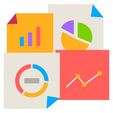 Analizler. Web simgesi basit bir illüstrasyon. iş ve finans