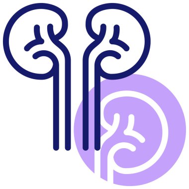 Böbrek simgesi, vektör çizimi basit tasarım