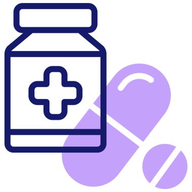 İlaç ve eczane illüstrasyonu, vektör illüstrasyonu basit tasarım