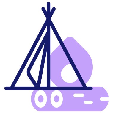 Çadır. Web simgesi basit illüstrasyon