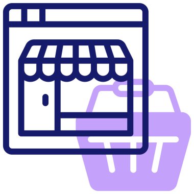 Çevrimiçi Depolama simgesi vektör illüstrasyonu