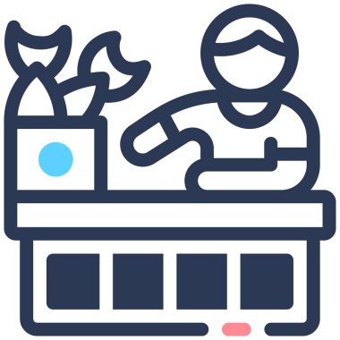 Satıcı web simgesi vektör illüstrasyonu