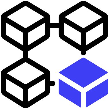 Küp. Web simgesi basit illüstrasyon