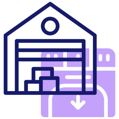 Garaj. Web simgesi basit illüstrasyon