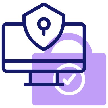 Güvenlik. Web simgesi basit illüstrasyon