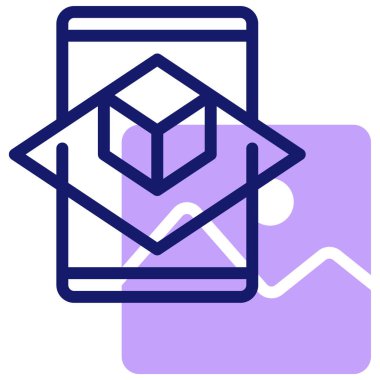 Artırılmış Gerçeklik modern simgesi, vektör illüstrasyonu