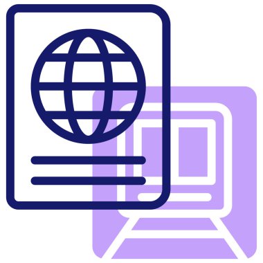 Pasaport web simgesi vektör illüstrasyonu