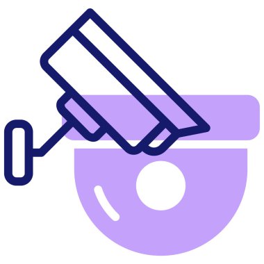 CCTV kamera simgesi, vektör illüstrasyonu basit tasarım