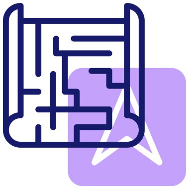 Harita. Web simgesi basit illüstrasyon 