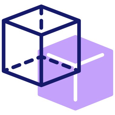 Bir küpün izometrik vektör çizimi