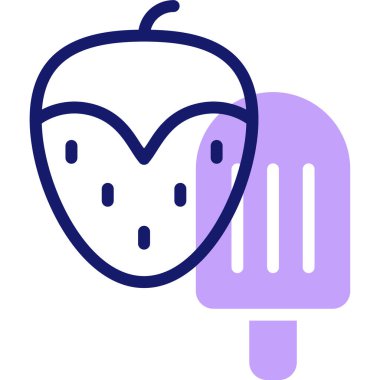 Çilekli. Web simgesi basit illüstrasyon 