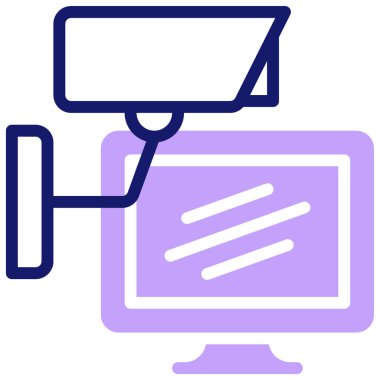 CCTV kamera simgesi, vektör illüstrasyonu basit tasarım