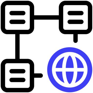 Bilgisayar ağı simgesi, vektör illüstrasyonu basit tasarım