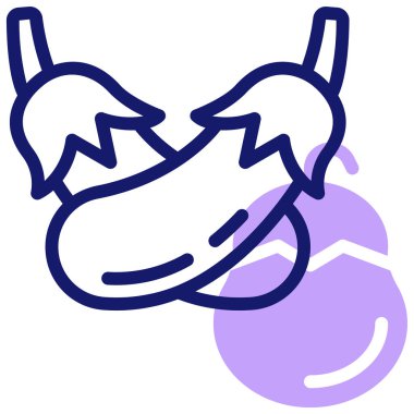 patlıcan vektör çizimi beyaz arkaplan simgesinde izole edildi