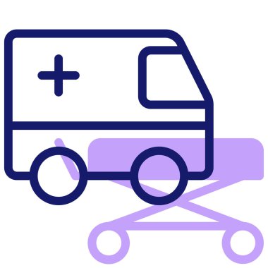 Ambulans. Web simgesi basit illüstrasyon 