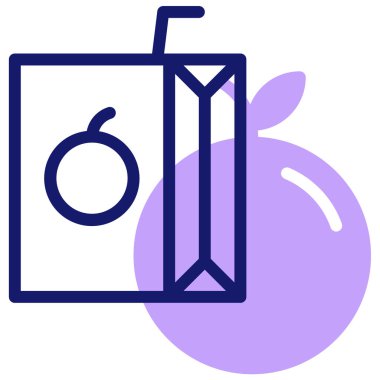 Meyve suyu paketi. Web simgesi basit illüstrasyon 