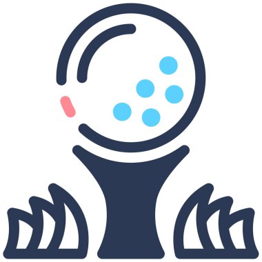 Golf topu simgesi, vektör illüstrasyonu basit tasarım