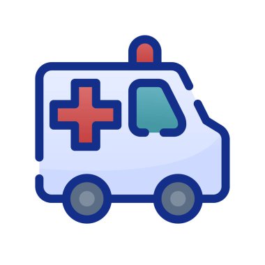 Ambulans. Web simgesi basit illüstrasyon 