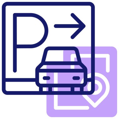 Park yeri simgesi. vektör illüstrasyonu 